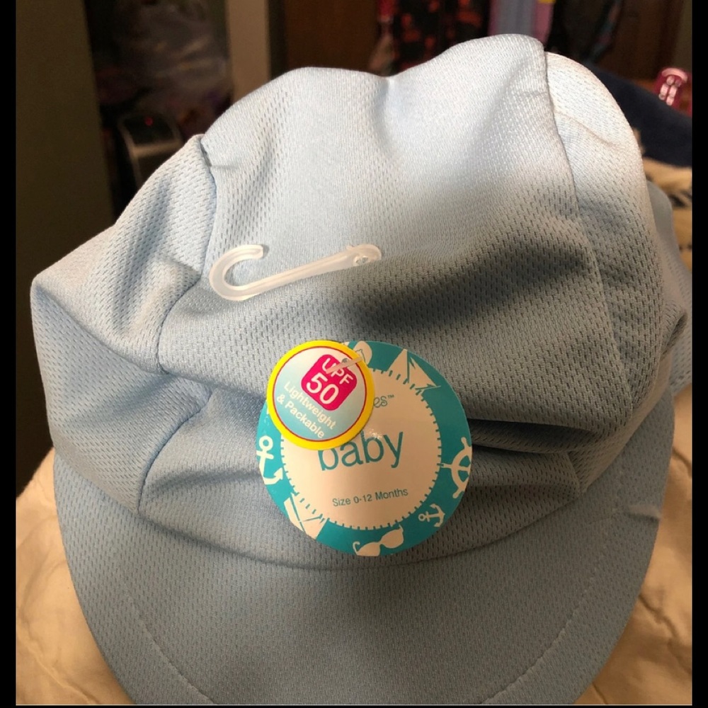 Astor Accessories baby Blue hat UPF 50 Lightweight & Packable with neck flap